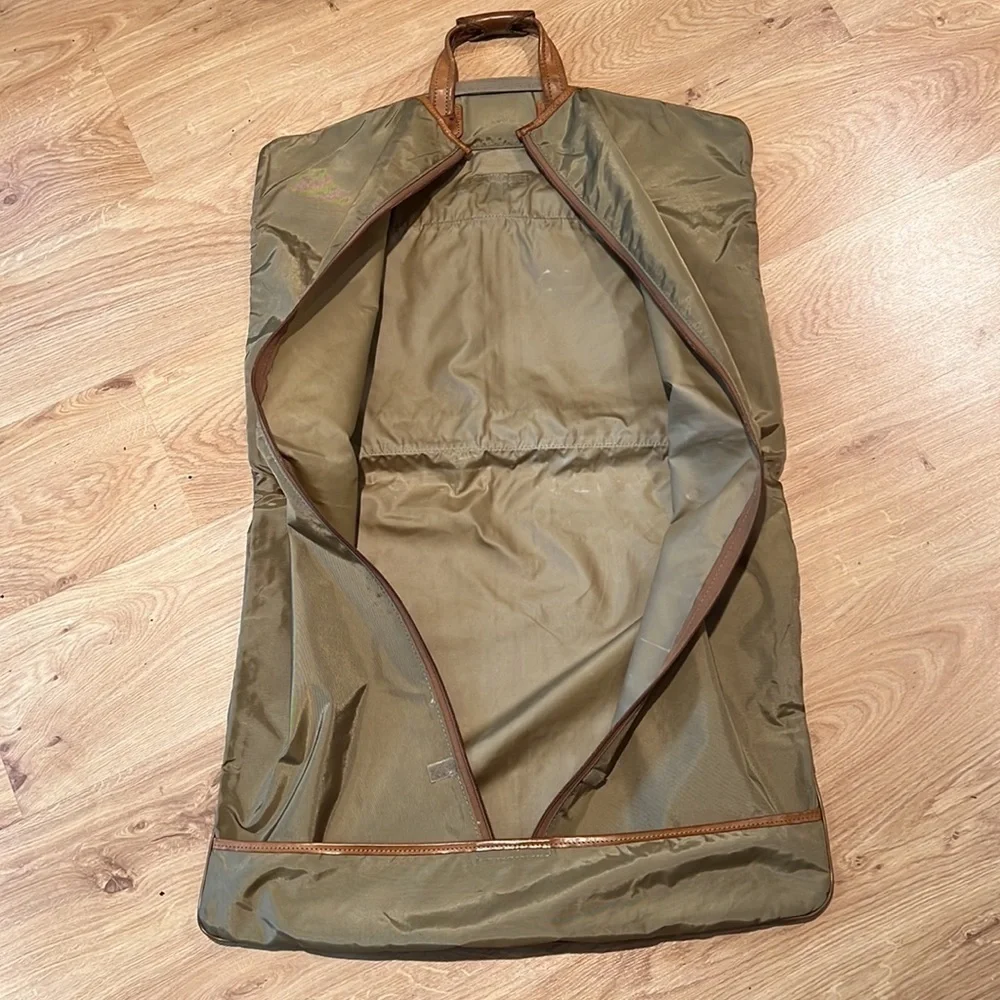 Vintage HARTMANN Lightweight Garment Travel Bag Tan Nylon & Leather Trim
